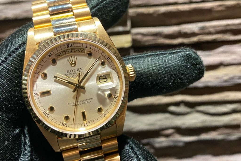 希少ダイヤル！ゴールドピンボール！美品！ロレックス デイデイト