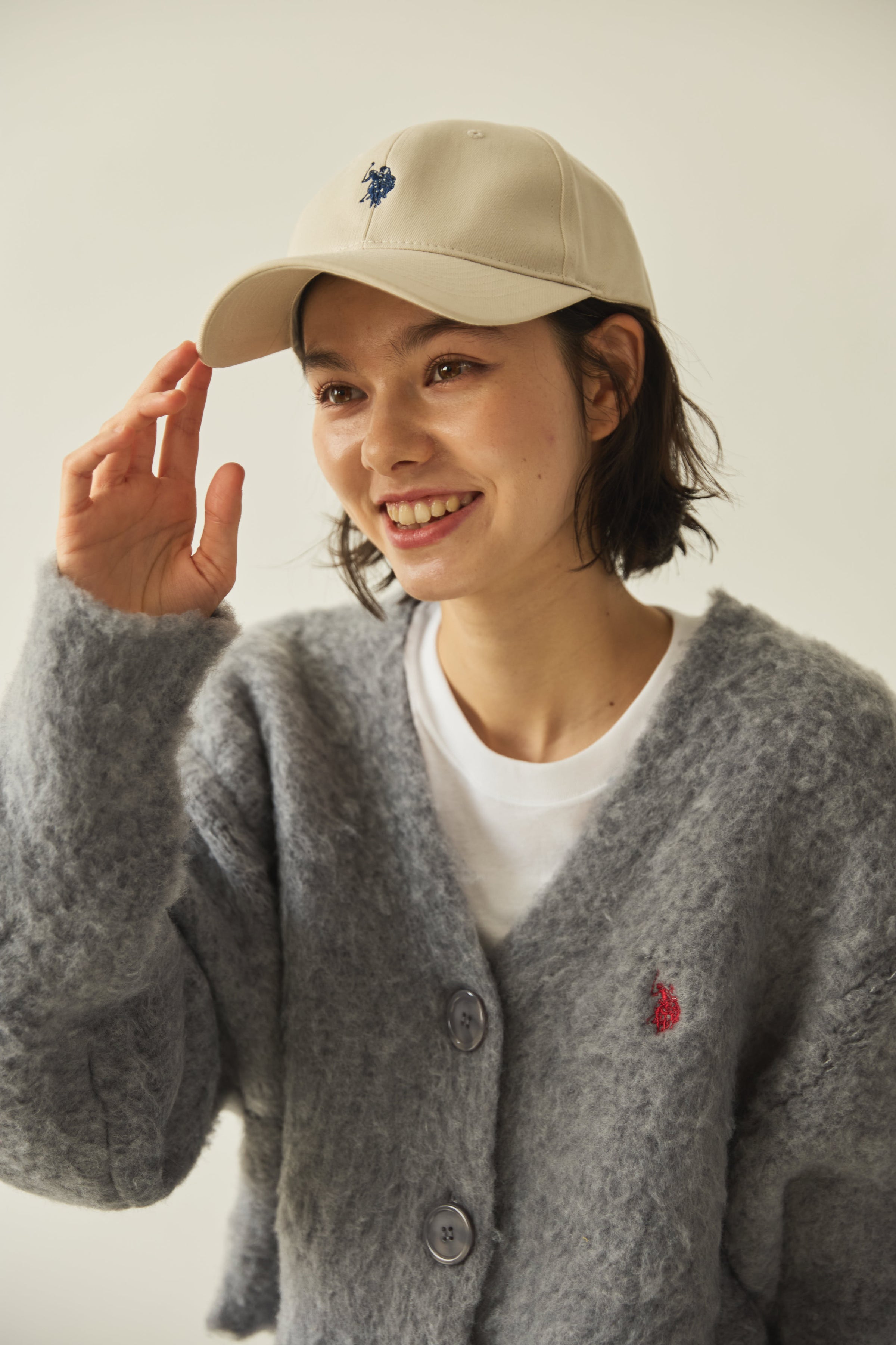 shaggy cardigan シャギーカーディガン ダブルホースマン刺繍 PLL53471