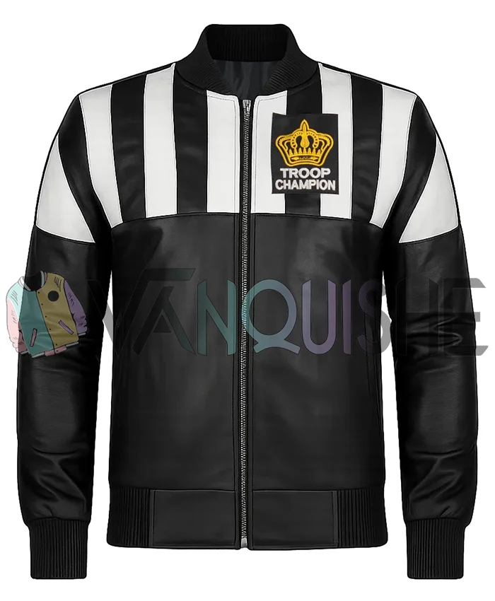 Shop Champion Black Leather Troop Jacket For Men and Women - Vanquishe
