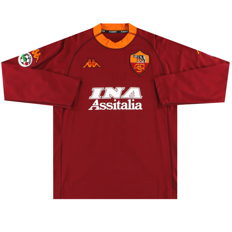 2000-01 Roma Kappa Home Shirt Batistuta #18 L/S *As New* XXL