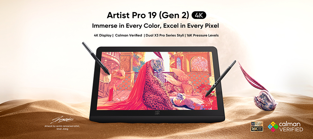 XPPen Launches 4K Artist Pro 19 (Gen2) Drawing Display, Featuring
