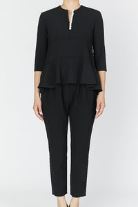 ペプラムロングスリーブパールブラウス – YOKO CHAN