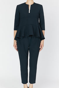 ペプラムロングスリーブパールブラウス – YOKO CHAN