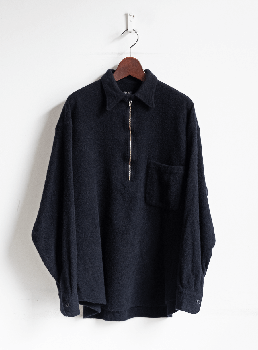 COMOLI 縮絨ウール ハーフジップシャツ | 大阪心斎橋のメンズ洋服の