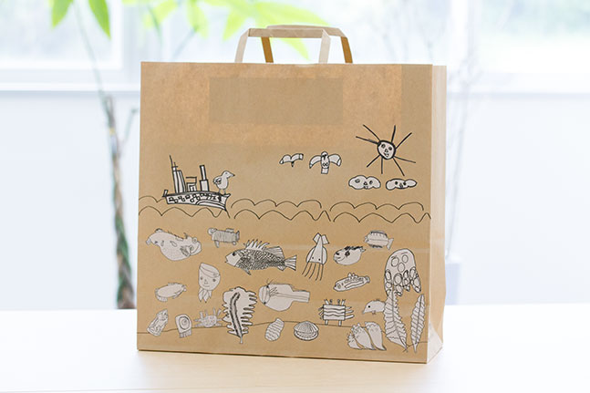 のぞみペーパーファクトリー イラスト紙袋 | 魚介類 山内鮮魚店