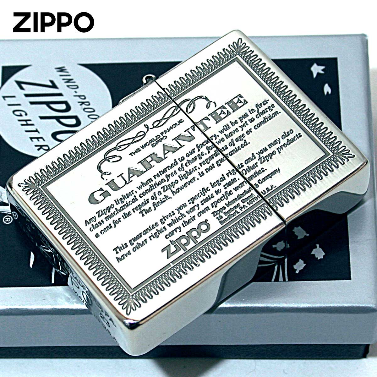 Zippo ジッポー 1935レプリカ ギャランティー柄 保証書 シルバー