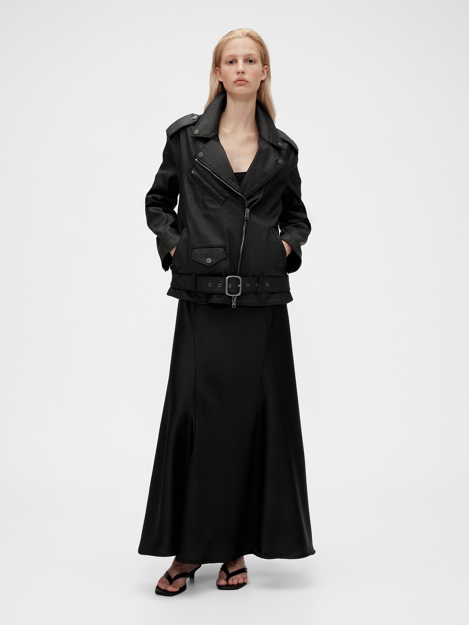 Gap公式オンラインストア | GapStudio コーティング デニム ライダース