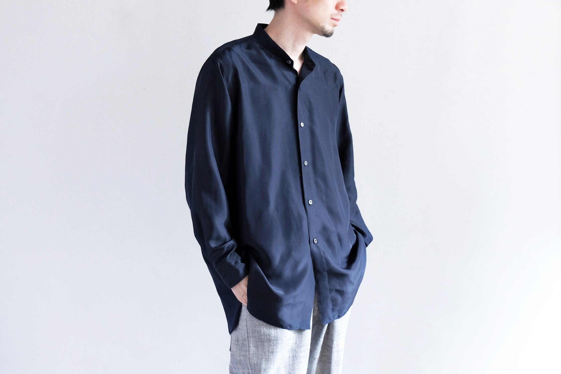 SILK BAND COLLAR SHIRTS - WUNDER