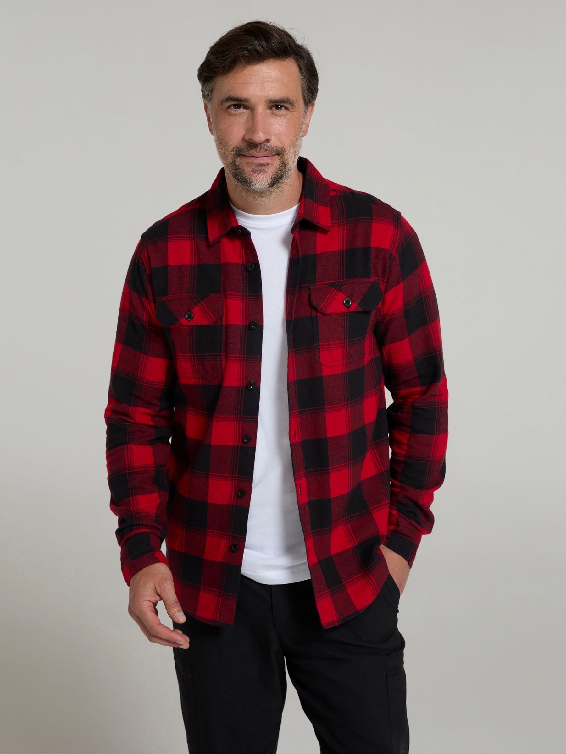 Buy Mountain Warehouse Red Trace Mens Flannel Long Sleeve Shirt