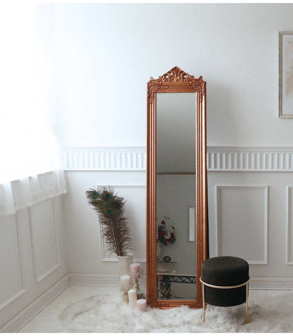 スタイリングミラー 姿見 スタンドミラー 全身鏡 ゴールド おしゃれ