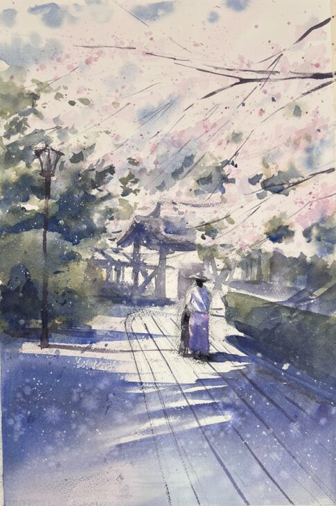 水彩画・桜の風景の描き方③』初心者にも分かりやすく解説！ – 矢野元