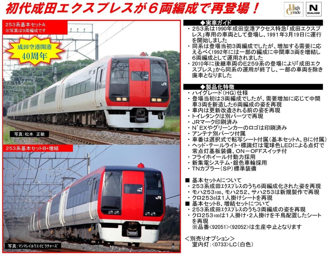 TOMIX 253系(成田エクスプレス)基本セットB 98654 | NGaugeJP - 横濱模型