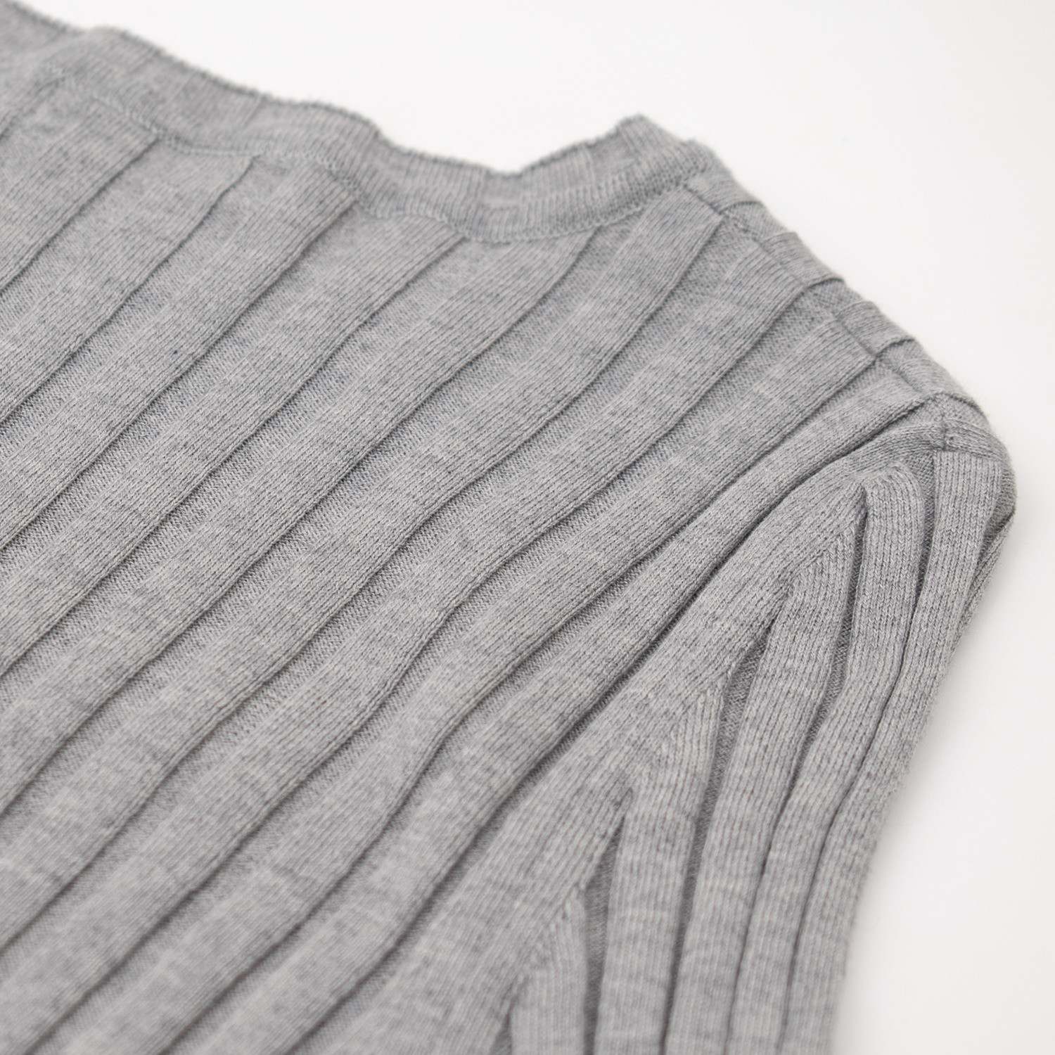 YONFA / 【PRE ORDER】コットンカシミヤリブニット (gray)