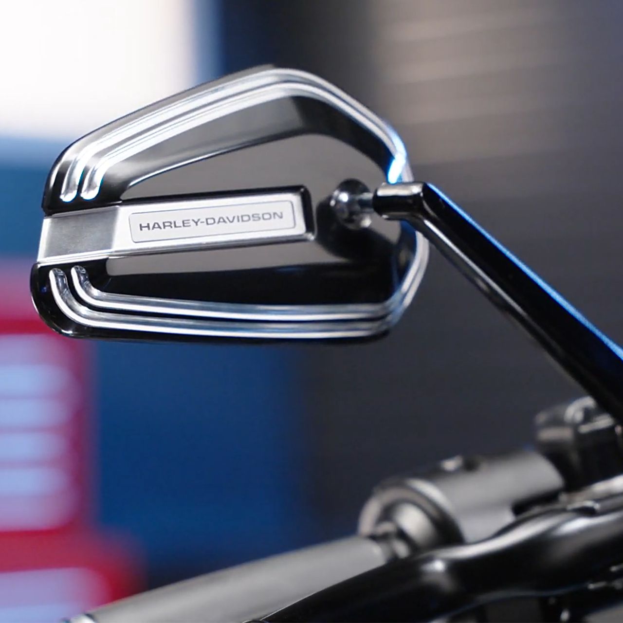 ハーレー純正□エンパイア ミラー ブラックマシンカット HARLEY