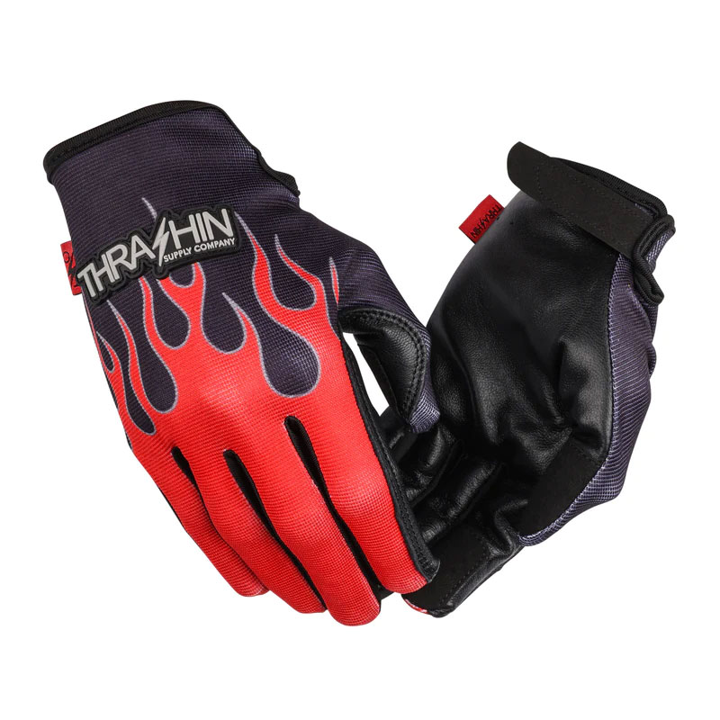 スラッシンサプライ□ ステルスグローブ レザーパーム フレイム レッド