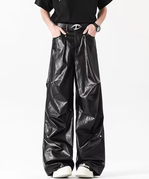 パンツ Venom Tarpレザータッチバギーパンツ メンズ レディース