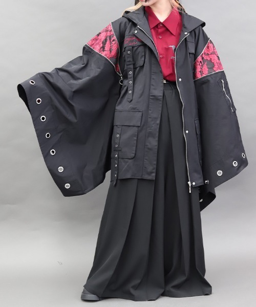 REZEN（リゼン） ミリタリージャケット モッズコート 蝶刺繍和袖