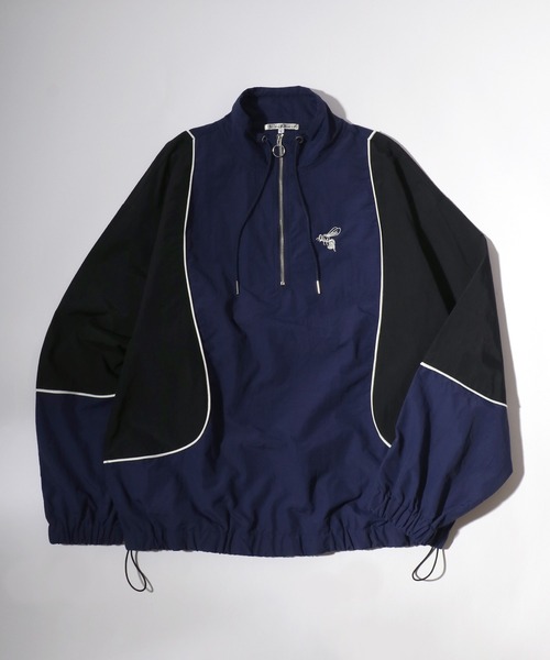 ナイロンジャケット 別注 蜂さんワンポイント刺繍 ナイロンアノラック