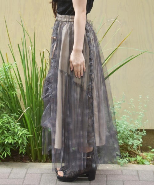 axes femme（アクシーズ ファム） スカート ドロストチェックチュール