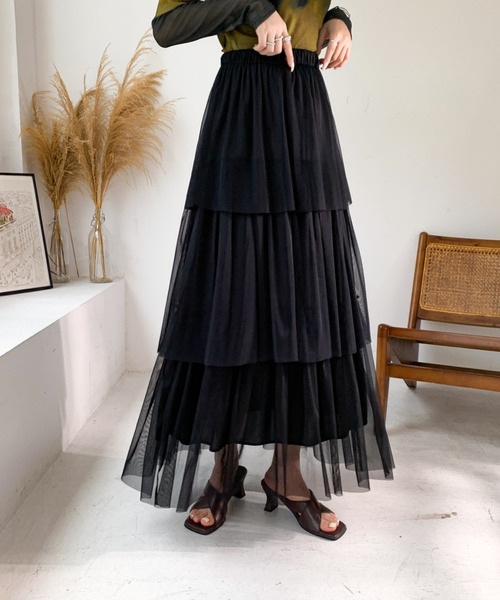 スカート ティアードチュールフリルスカート : ZOZOTOWN Yahoo!店