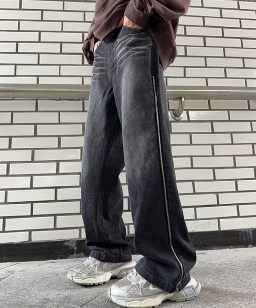 MGV（エムジーヴィー） ジーンズ サイドジップ トラックデニムパンツ