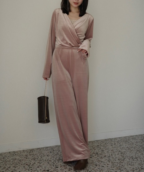 anuans（アニュアンス） サロペット オーバーオール ベロアカット