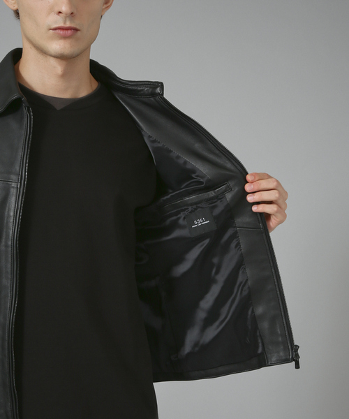 5351 POUR LES HOMMES 革ジャン ライダース ラムレザーシングル