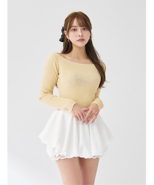 Darich（ダーリッチ） ニット セーター ビジューロゴボートネック