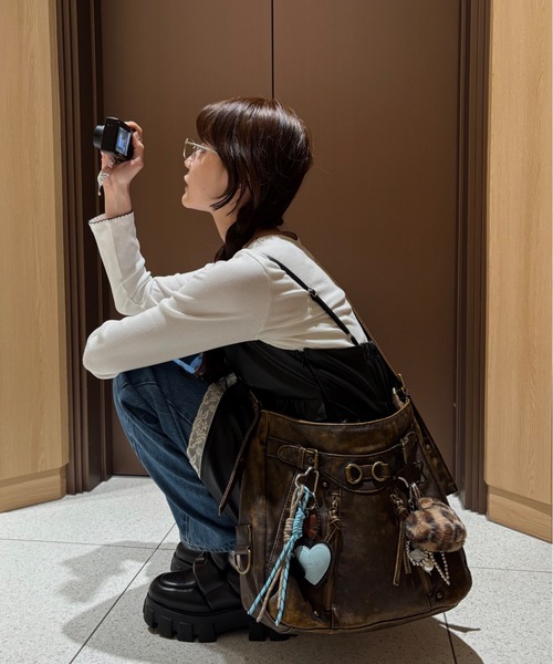 ショルダーバッグ バッグ vintage y2k shoulder bag／ビンテージ合皮