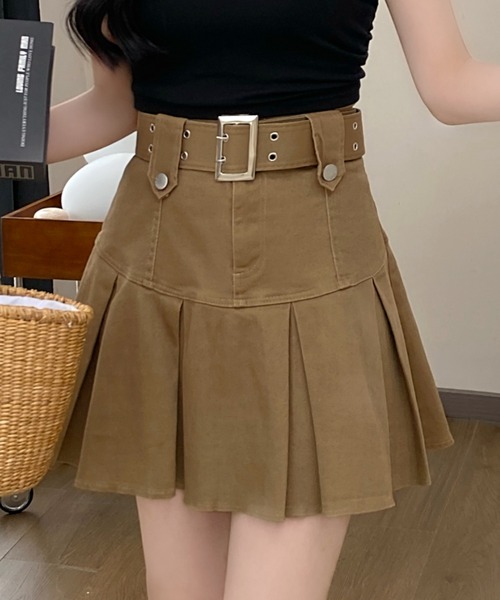 DIAVEL スカート ベルト付きプリーツミニスカート : ZOZOTOWN Yahoo!店