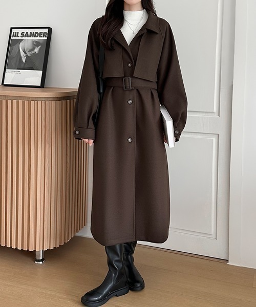 COCOMOMO ステンカラーコート コート ロングコート 2way スタンド