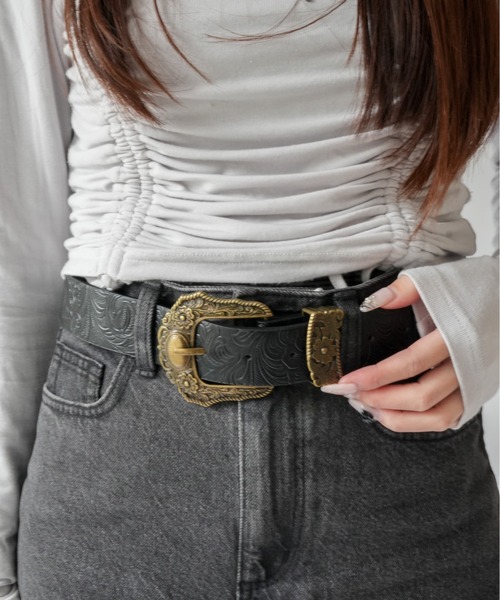 Port（ポート） ベルト 「 」 ウエスタン エンボス バックル ベルト