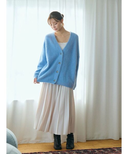 TONAL（トーナル） カーディガン PREMIUM FOX×CASHMERE Vネック