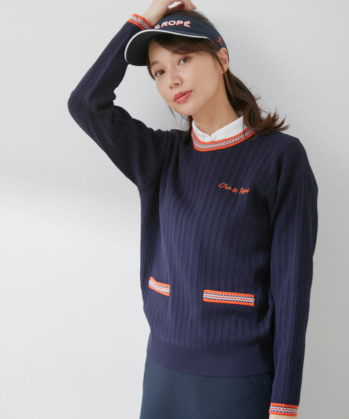 JUN&ROPE'（ジュンアンドロペ） ニット セーター ミニケーブル柄