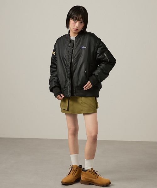 Snap club ma1 ma-1 「Snap club」オーバーサイズ2WAY袖脱着MA-1