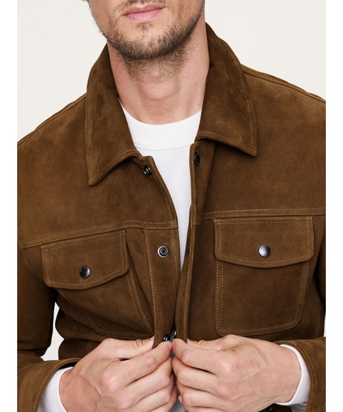 コート ジャケット スエードレザー トラッカージャケット メンズ