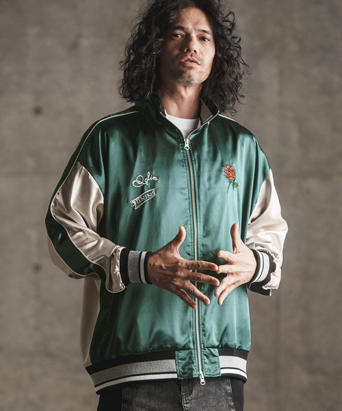 GLIMCLAP スカジャン mj9734- Stand collar souvenir jacket