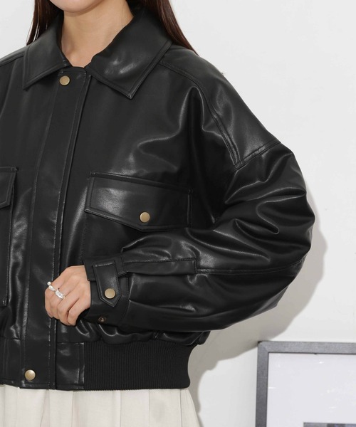 NANO universe（ナノ・ユニバース） レザージャケット FREE ブラック