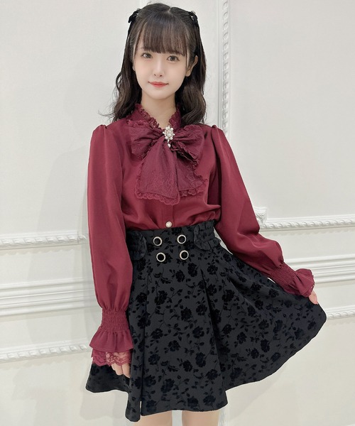 クチュールバイロジータ スカート 花柄フロッキーフレアスカート