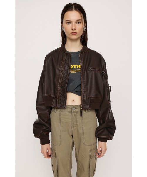 SLY（スライ） ブルゾン アウター VINTAGE F/LEATHER CROP BZ