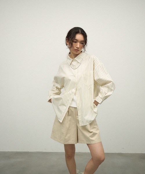 ブラウス シャツ Long sleeve striped shirt / ロングスリーブ