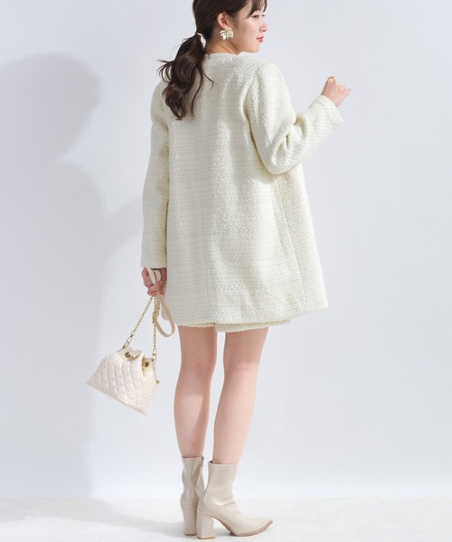 PICCIN PERLA パンツ 「セットアップ可能」ツイードキュロットパンツ