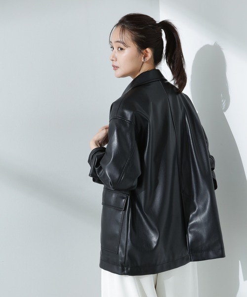 NANO universe（ナノ・ユニバース） ブルゾン アウター フェイクレザー