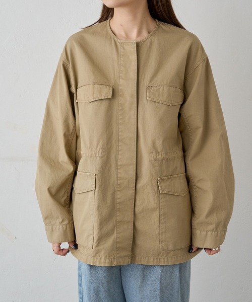 pual ce cin ミリタリージャケット モッズコート ノーカラー