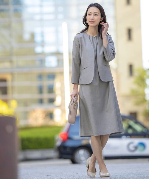 ジャケット ノーカラージャケット 「セットアップ対応・洗える・UVケア