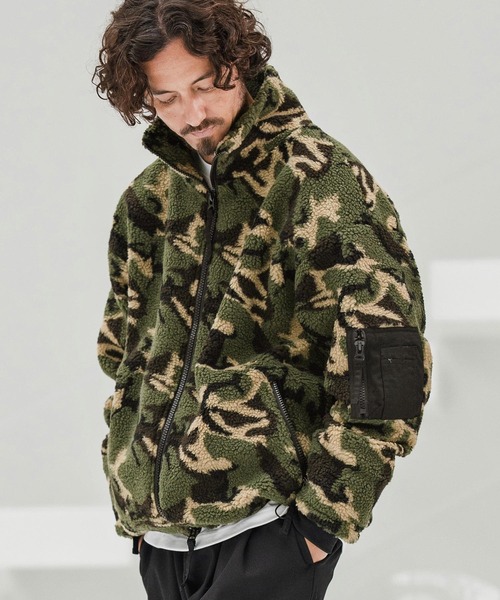 CAMBIO（カンビオ） コート ジャケット mj10877-Camouflage Sheep Like