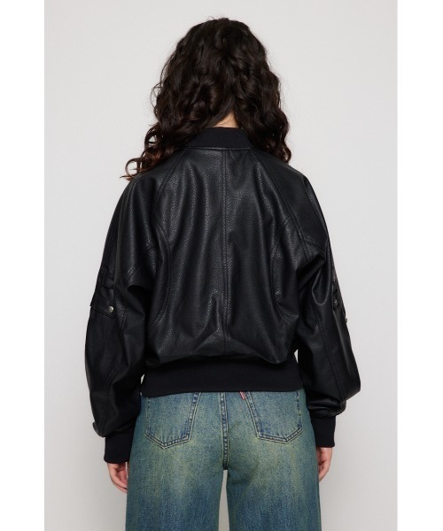 LAGUA GEM（ラグアジェム） ブルゾン アウター CROPPED FAUX LEATHER