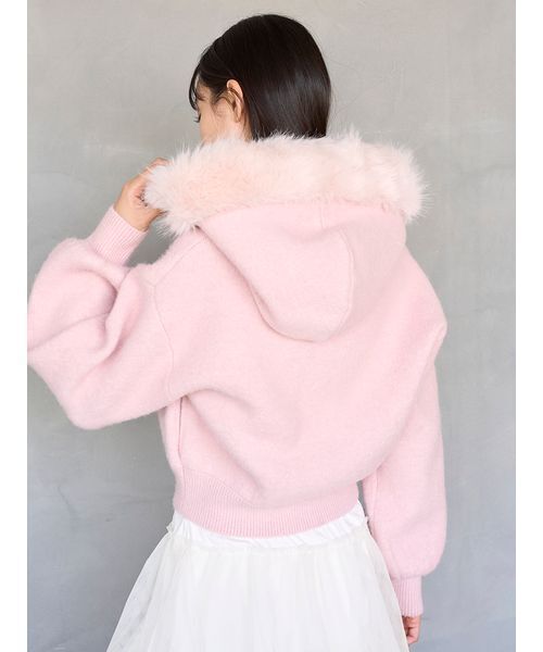 SNIDEL（スナイデル） パーカー Sustainableファー付きニットパーカー