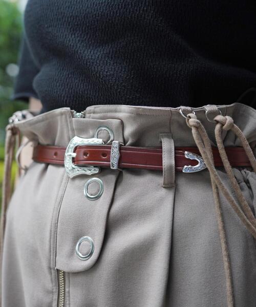 TORY LEATHER（トリーレザー） ベルト 3/4 inch 3-Piece Silver Buckle
