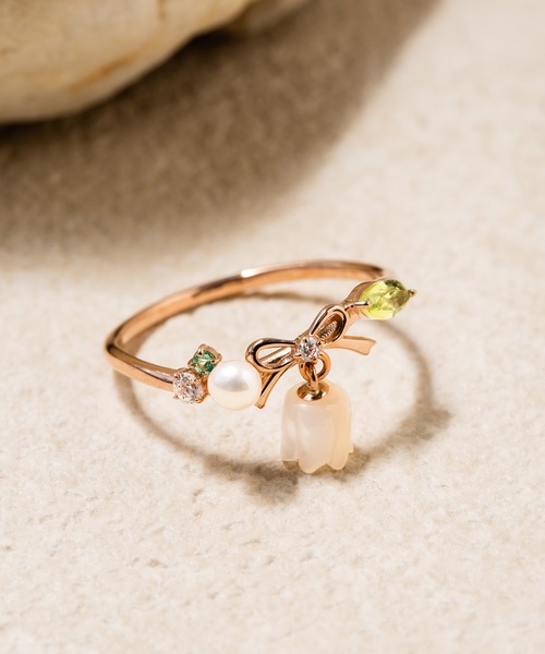 BLOOM（ブルーム） 指輪 リング 5月誕生花 K10 ピンクゴールド